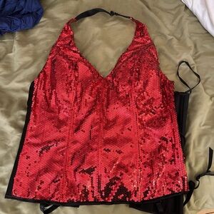 Red sequin corset